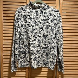 Lands' End Floral Turtleneck